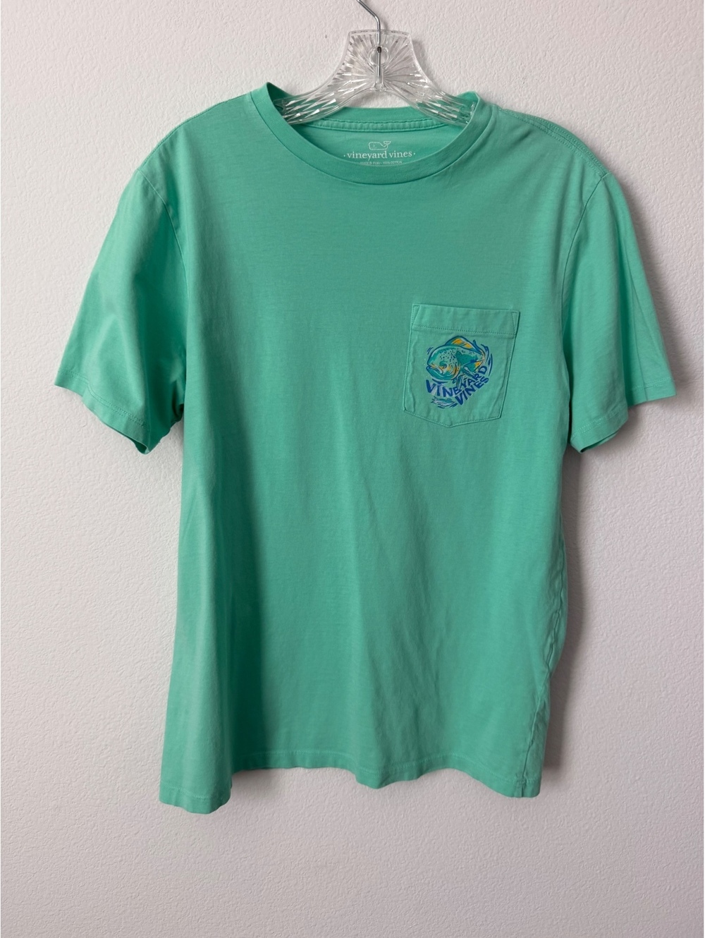 Vineyard Vines Short Sleeve Crew Neck Pocket Fish Graphic Cotton T-Shirt Size S